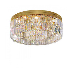 Luminaire Center Plafonnier design en cristal PRISMA Or 24 Carats 12 ampoules