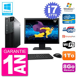 PC Lenovo M82 SFF Ecran 19" i7-3770 RAM 8Go Disque 1To Graveur DVD Wifi W7 · Occasion 