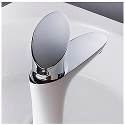 Avis iDeko® Robinet Mitigeur lavabo contemporain corps céramique blanc poignée chromée unique robinet lavabo