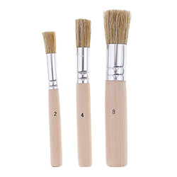 3pcs Pinceau de Peinture à l'Huile Pinceau de Gouache Pinceaux d'Aquarelle Brosse avec Manche Bois