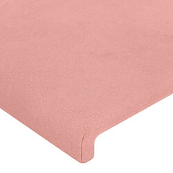 Maison Chic Tête de lit scandinave avec oreilles,meuble de chambre Rose 183x23x118/128 cm Velours -MN15775 pas cher