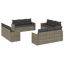 Maison Chic Salon de jardin avec coussins 12 pcs, Ensemble Tables et chaises de jardin, gris résine tressée -GKD418537