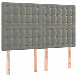 Acheter Maison Chic Tête de lit scandinave à LED,meuble de chambre Gris clair 144x5x118/128 cm Velours -MN39357