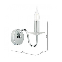 Luminaire Center Applique murale Pique Cristal,chrome poli 1 ampoule 22cm