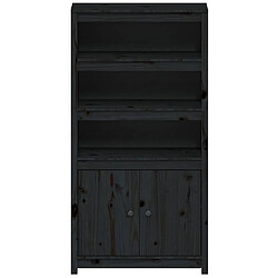 Maison Chic Buffet,Meuble de Rangement,commode pour salon,Cuisine Noir 80x35x154 cm Bois massif de pin -MN23550 pas cher