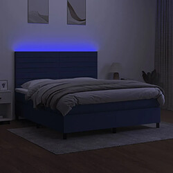 Avis vidaXL Sommier à lattes de lit et matelas et LED Bleu 160x200 cm Tissu