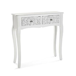 Versa Meuble d'entrée étroit, Table console Anjali 80x25x80cm,Bois, Blanc