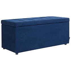 Beliani Tabouret avec rangement en tissu bleu marine OREM 