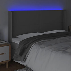 Avis Maison Chic Tête de lit scandinave à LED,meuble de chambre Gris 203x16x118/128 cm Similicuir -MN48515