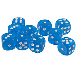 Lot De 10 Dés Acryliques D6 à Six Faces Pour Du0026D TRPG Party Board Game Toys Blue