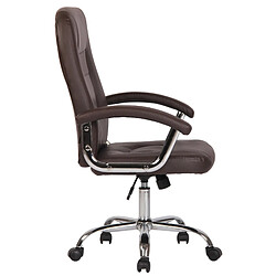 Decoshop26 Fauteuil de bureau sur roulettes design moderne et confortable en synthétique marron BUR10601