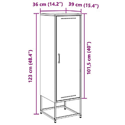 vidaXL Buffet haut anthracite 36x39x123 cm acier pas cher