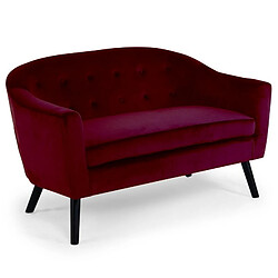 Paris Prix Canapé Scandinave Velours Lopy 129cm Bordeaux