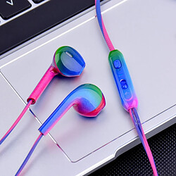 GUPBOO Gradient Bass Sports Headphones Filaire In-Ear Headphones avec micro Music Headphones pour Computer Mobile T