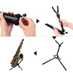 Support de saxophone ténor portable Support de pied de sol Sax en acier inoxydable pliable avec sac de transport pas cher