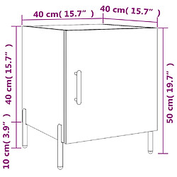 vidaXL Tables de chevet 2 pcs blanc 40x40x50 cm bois d’ingénierie pas cher