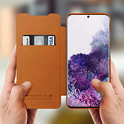 Avis Housse Samsung Galaxy S20 Étui Porte-carte Cuir Véritable Qin Nillkin Marron