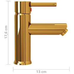 Acheter Helloshop26 Robinet de lavabo de salle de bain robinet d'évier mitigeur de salle de bain mitigeur de salle d'eau maison intérieur 17,6 cm doré 02_0003516