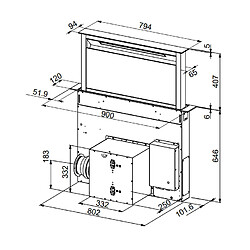 Avis Hotte plan de travail 90cm 700m³/h noir - ahv972bk - AIRLUX