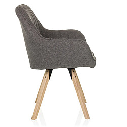 Acheter Chaise visiteur / Chaise de salle à manger SCANDI SOFT I tissu gris foncé hjh LIVING