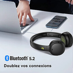 Écouteurs supra-auriculaires sans fil Edifier WH500 - Écouteurs Bluetooth V5.2 légers et pliables avec 40 heures de lecture de musique - Noir pas cher