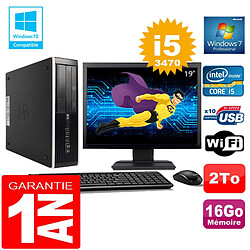 PC HP Compaq 8300 SFF Core I5-3470 Ram 16Go Disque 2 To Wifi W7 Ecran 19" · Occasion 