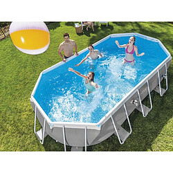 Avis Intex Piscine ovale en kit Baltik - Longueur 503 cm x Largeur 274 cm - Gris clair