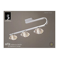 Luminaire Center Plafonnier Alfa Bar 3 Ampoules G9, chrome poli