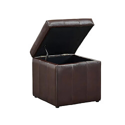 Acheter Vente-Unique Pouf coffre de rangement SERAFINO en simili - Marron