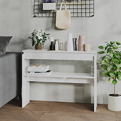 Maison Chic Table console | Meuble d'entrée | Table d'appoint Blanc brillant 102x30x80 cm Aggloméré -GKD39365