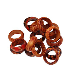 50 pcs bois modèle doigt bagues en bois bande bagues pour femmes hommes bijoux 17mm bague naturelle