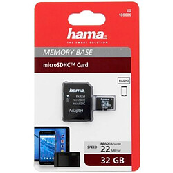 Hama Carte mémoire microSDHC 32GB Classe 10 + Adaptateur / Mobile