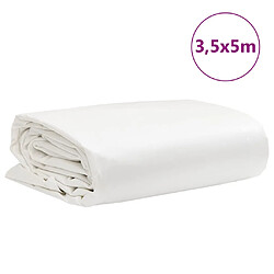 vidaXL Bâche blanc 3,5x5 m 650 g/m² pas cher