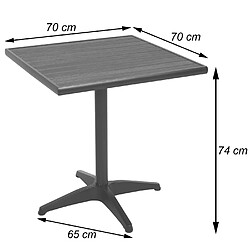 Avis Mendler Lot de 2 chaises de jardin + table de jardin HWC-J95, revêtement Gastro Outdoor, alu aspect bois ~ noir, gris