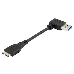 Wewoo Câble adaptateur USB 3.0 mâle à micro USB 3.0 mâle, courbure à droite, longueur: 12cm 