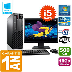 PC Lenovo M92p SFF Core I5-3470 Ram 16Go Disque 500 Go Wifi W7 Ecran 27" · Occasion 