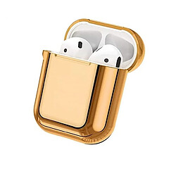 Shot Coque Effet Metal pour AirPods 3 APPLE Boitier de Charge Brillant Design Housse Protection (OR)