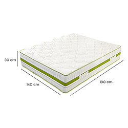 Visiodirect Matelas réversible SOUL, 140x190 cm, mémoire de forme, ferme, indépendance du couchage