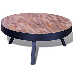 vidaXL Table basse ronde Bois de teck recyclé