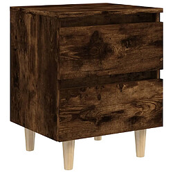 Maison Chic Table de chevet - Table de Nuit avec pieds en bois Chêne fumé 40x35x50 cm