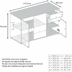 Mpc Commode Moderne Laquée Corps Blanc Façade Bordeaux 74 X 117 X 36