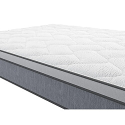 Vente-Unique Ensemble 90 x 190 cm sommier coffre blanc + matelas ressorts ensachés ép.22cm - SERENITE de YSMÉE pas cher