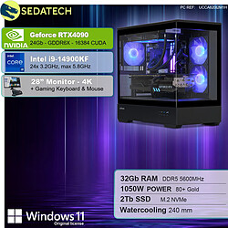 Sedatech Pack PC Gamer Pro V360 • Intel i9-14900KF • RTX4090 • 32Go DDR5 • 2To SSD M.2 • Windows 11 • Moniteur 28"