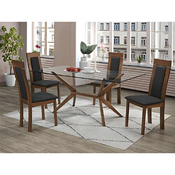 Vente-Unique Ensemble table + 4 chaises BELINDA - Hêtre et Noyer pas cher