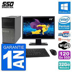 PC Tour Dell 9010 Ecran 19" Intel G630 RAM 32Go SSD 120Go Windows 10 Wifi · Occasion 