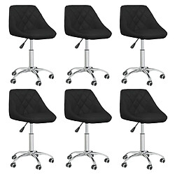 vidaXL Chaises pivotantes à manger lot de 6 noir similicuir 