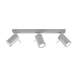 Luminaire Center Plafonnier RING acier gris 3 ampoules Matériau : acier  Coloris : gris   Dimensions en Cm : 8 x 45 x 15  Nombre d'ampoules : 3  Type d'ampoule : GU10  Puissance en Watts (W) : 40  Ampoules incluse