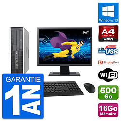 PC HP 6305 Pro SFF Ecran 19" AMD A4-5300B RAM 16Go Disque 500Go Windows 10 Wifi - Occasion