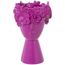 Vase Alexandra House Living Fuchsia Céramique Visage 18 x 18 x 27 cm