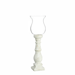 BigBuy Home Bougeoir 20,5 x 20,5 x 71 cm Verre Ciment Blanc 